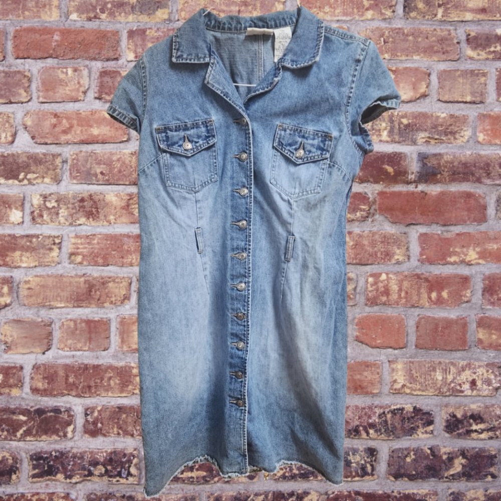 Missy-- Faded Glory Button Down Denim Dress Size 13/14